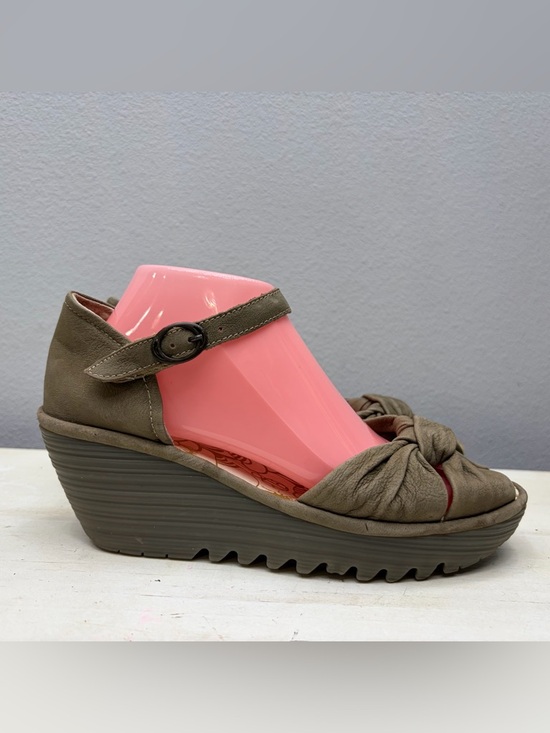 Fly London Shoes - Fly London Leather Yoel Wedge Sandals Size 40